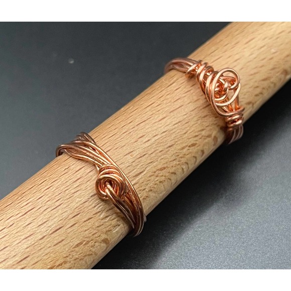 Copper Wire Wrapped Rings. 2 sizes - Picture 2 of 7